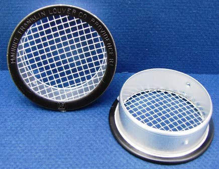 2.5inch  Round Open Screen Vent w 1 8inch  mesh - Black - Package of 4