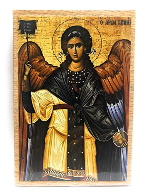 Wooden Greek Orthodox Christian Icon Saint Archangel Gabriel 4.5inch x 6.5inch Oak Wooden Greek Orthodox Christian Icon Saint Archangel Gabriel 4.5inch x 6.5inch Oak
