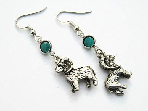 Bighorn Sheep Birthstone Earrings Personalized Ram Earrings Animal Earrings Aries Jewelry Bighorn Sheep Birthstone Earrings Personalized Ram Earrings Animal Earrings Aries Jewelry