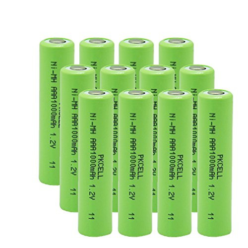 Nimh AAA Rechargeable Batteries 1000mAh with Flat Top -12pc-