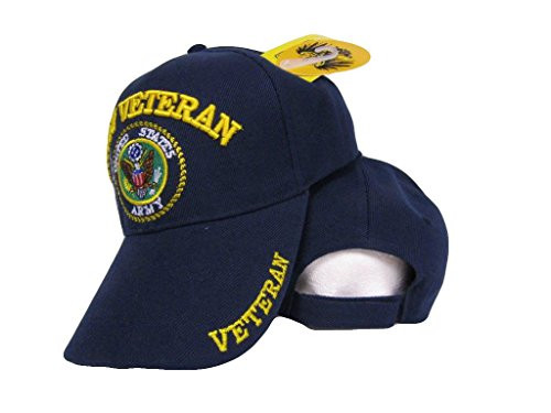 K_s Novelties U.S. US Army Veteran Shadow Embroidered Navy Blue Ball Baseball Cap Hat K_s Novelties U.S. US Army Veteran Shadow Embroidered Navy Blue Ball Baseball Cap Hat