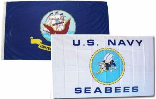 Trade Winds 3x5 3x5 Wholesale Combo Set U.S. Navy Ship Navy Seabees White Flags Flag Best Garden Outdor Decor Polyester Material Flag Premium Vivid Color and UV Fade Resistant