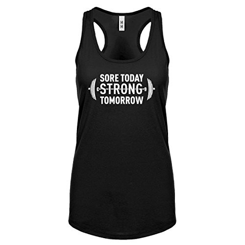 Racerback Sore Today Strong Tomorrow Medium Black Womens Tank Top