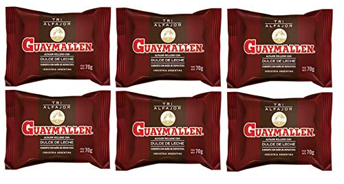 GUAYMALLEN Alfajor Triple de Chocolate 70 grs each. - 6 PACK.