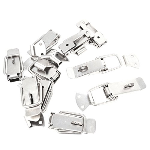Uxcell Toolbox Case 105mm Long Metal Toggle Latch Catch, Silver Tone, 10-Piece