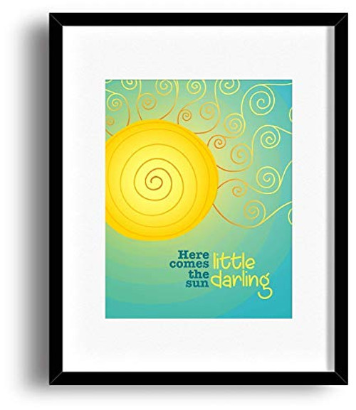 Here Comes the Sun by the Beatles - Song Lyric Wall Visual Art - Home Decor Gift - Music Quote Print or Poster