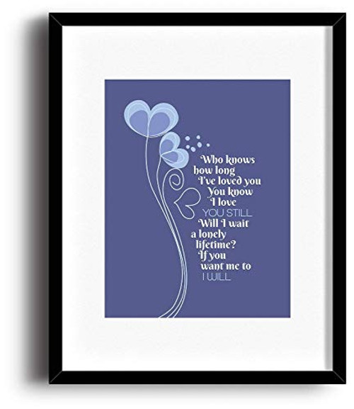 I Will by the Beatles - Song Lyric Wall Visual Art - Home Decor Gift - Music Quote Print or Poster