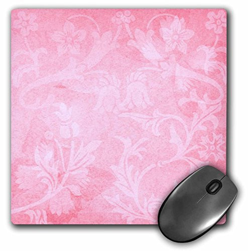 3dRose LLC 8 x 8 x 0.25 Inches Mouse Pad, Pink Floral Expression (mp_44747_1)