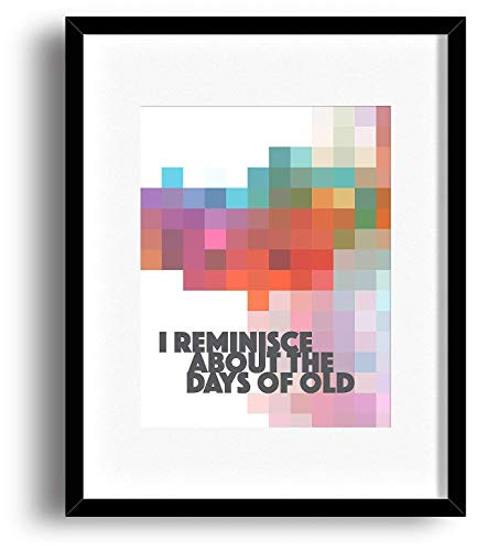 Song Lyrics Music Memorabila - Old Time Rock n_ Roll - Print Poster Wall Art Abstract Illustration Gift for HIm