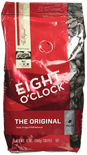 Eight O'clock Coffee, Original Whole Bean, 12-ounce Bag (Pack of 2)