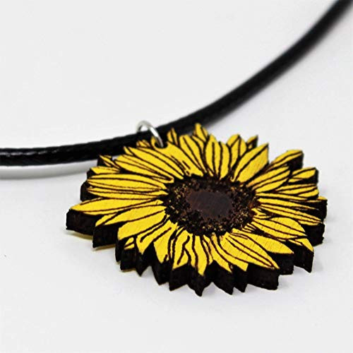 Sunflower Choker Necklace - Handmade Sun Flower Pendant Necklace Sunflower Choker Necklace - Handmade Sun Flower Pendant Necklace