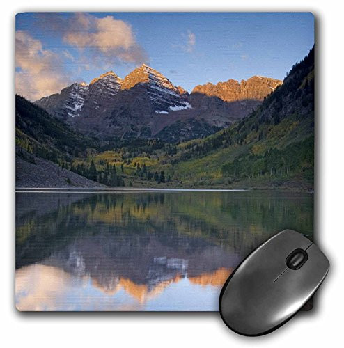 3dRose LLC 8 x 8 x 0.25 Inches Mouse Pad, Co Rocky Mountains Maroon Bells Lake Diane Johnson (mp_88895_1)