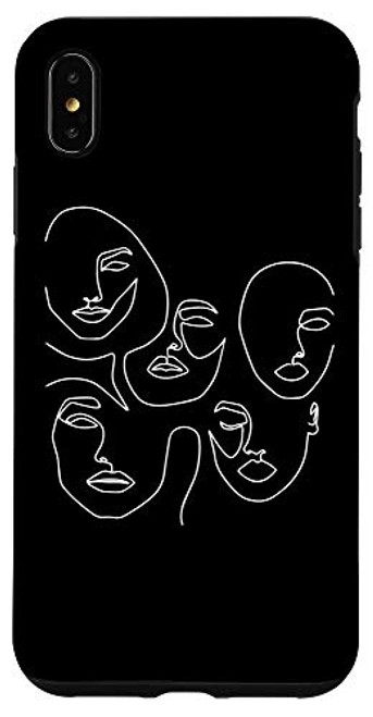 iPhone XS Max Line Art Woman Faces Abstract Minimalist Cool Novelty Gifts Case