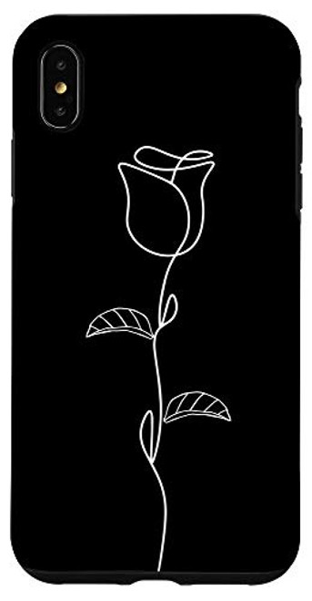 iPhone XS Max Floral Rose Flower Line Art Abstract Minimalist Novelty Gift Case