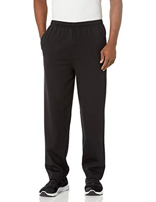 Hanes mens Ecosmart Fleece Sweatpant With Pocket Pants  Black  Large US