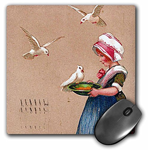 3dRose LLC 8 x 8 x 0.25 Inches Feeding the Pigeons Mouse Pad (mp_6404_1)