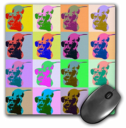 3dRose LLC 8 x 8 x 0.25 Inches Mouse Pad, Carton Dachshund Pop Art (mp_8071_1)