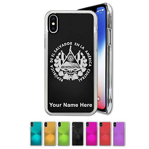 Case Compatible with iPhone Xs MAX  Flag of El Salvador  Personalized Engraving Included