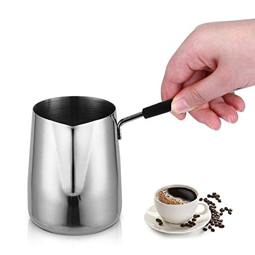 600ML 20oz Turkish Coffee Pot 304 Stainless Steel Coffee and Butter Warmer Premium Milk Warmer and Milk Pot with Spout 20oz 600ML 20oz Turkish Coffee Pot 304 Stainless Steel Coffee and Butter Warmer Premium Milk Warmer and Milk Pot with Spout 20oz