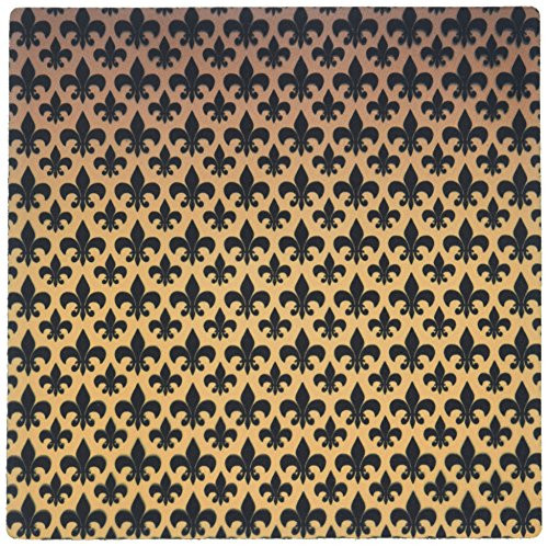 3dRose LLC Fleur-De-Lis Pattern on Copper Background Pattern Mouse Pad, Small Black (mp_35981_1)