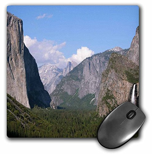 3dRose LLC 8 x 8 x 0.25 Inches Mouse Pad, El Capitan and Bridalveil Falls in Yosemite National Park (mp_36441_1)