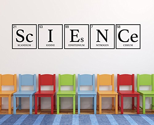 Science Classroom Wall Decal - Periodic Table of Elements Decoration For Bedroom  Playroom Or Study Area
