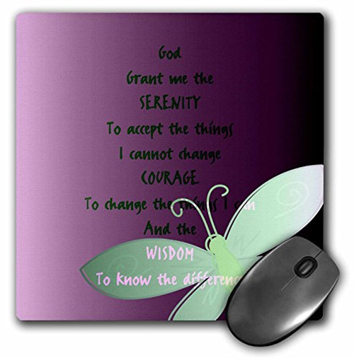 3dRose LLC 8 x 8 x 0.25 Inches Mouse Pad, Serenity Prayer Butterfly Purple Art (mp_47246_1) 3dRose LLC 8 x 8 x 0.25 Inches Mouse Pad, Serenity Prayer Butterfly Purple Art (mp_47246_1)