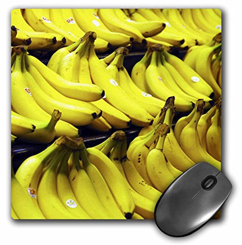 3dRose LLC 8 x 8 x 0.25 Inches Rows of Yellow Bananas Pattern Mouse Pad (mp_48171_1)
