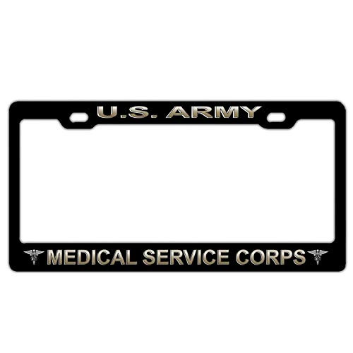 Lplpol U.S. Army Medical Service Corps Auto License Plate Frame Cover  Aluminum Novelty Metal Car Tag Holder Car Accessory  6x12 Inch  RU8447
