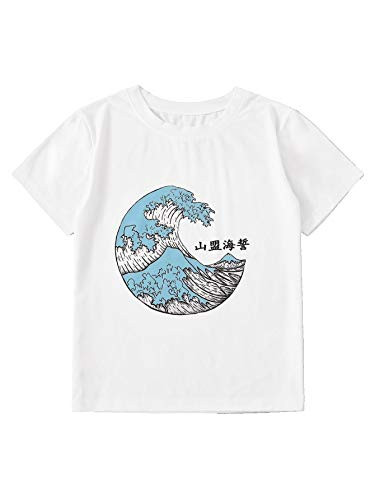 Romwe Women_s Summer Short Sleeve Top Casual Graphic  and  Letter Print Tee Shirt White Tag S-US XS