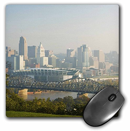 3dRose LLC 8 x 8 x 0.25 Inches Mouse Pad, USA, Ohio, Cincinnati Morning City View, Walter Bibikow (mp_94134_1)