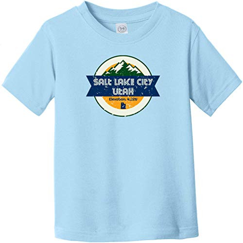 U.S. Custom Tees Salt Lake City Utah Mountain Toddler T-Shirt  Light Blue  3T