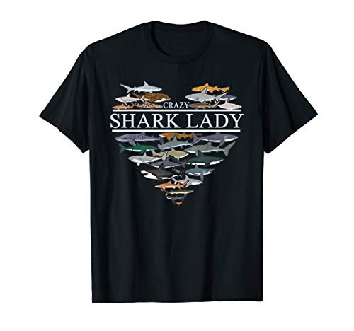 I_m crazy shark lady t-shirt  funny sharks lover gift  shark