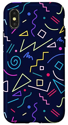 iPhone X XS Memphis Graphic Pattern 1980s Abstract 80s Funky Vintage Eig Case