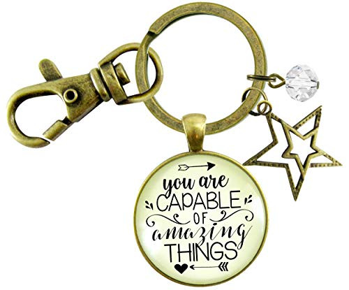 Gutsy Goodness You Are Capable of Amazing Things Keychain Positive Message Glam Quote Mantra Gift Jewelry Gutsy Goodness You Are Capable of Amazing Things Keychain Positive Message Glam Quote Mantra Gift Jewelry