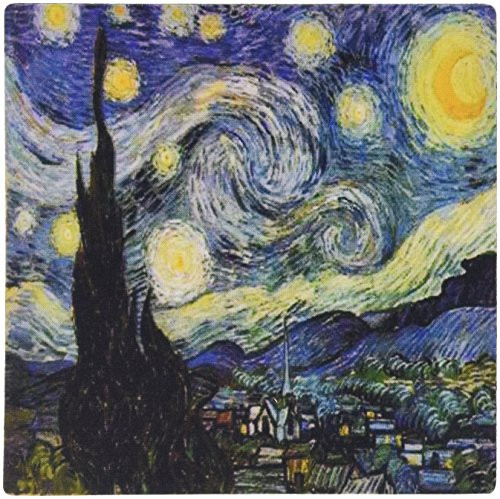 3dRose LLC 8 x 8 x 0.25 Inches Mouse Pad, Photo of Most Famous Van Gogh Painting Starry Night (mp_119441_1)