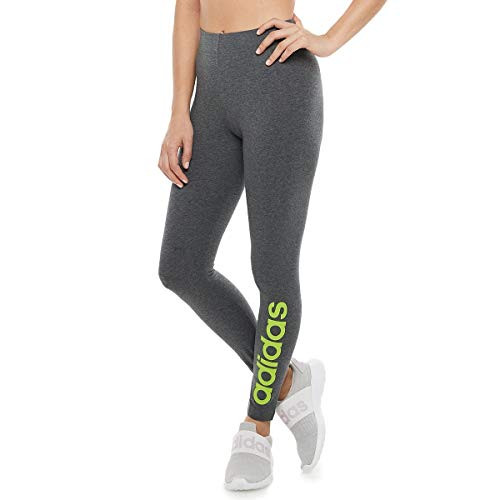 adidas Female Essentials Linear Tights  Dark Grey Signal Green XS