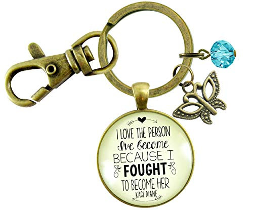 Gutsy Goodness Brave Women Mantra Keychain I Love the Person I_ve Become Life Quote Jewelry Gutsy Goodness Brave Women Mantra Keychain I Love the Person I_ve Become Life Quote Jewelry