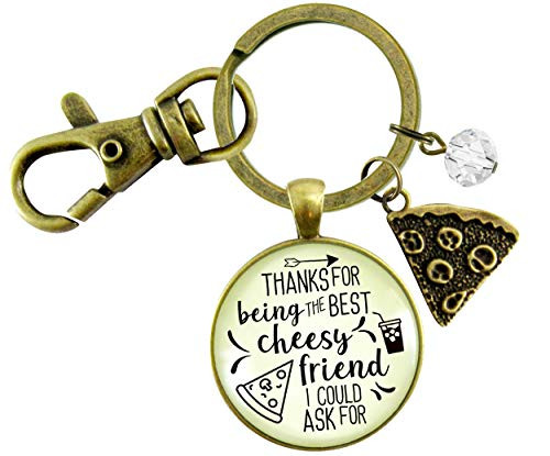 Gutsy Goodness Pizza BFF Keychain Thanks For Being Best Cheesy Pizza Theme Women_s Fun Jewelry Slice Gutsy Goodness Pizza BFF Keychain Thanks For Being Best Cheesy Pizza Theme Women_s Fun Jewelry Slice