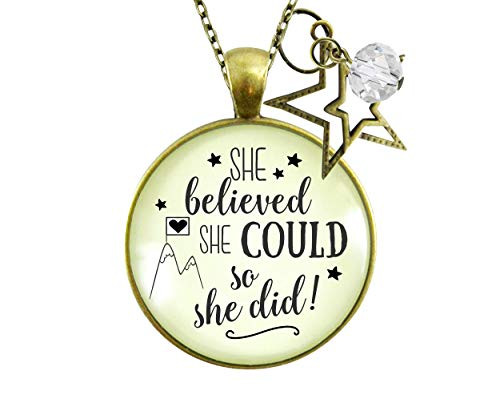 Gutsy Goodness 24inch She Believed She Could So She Did Necklace Everyday Word Jewelry Gutsy Goodness 24inch She Believed She Could So She Did Necklace Everyday Word Jewelry