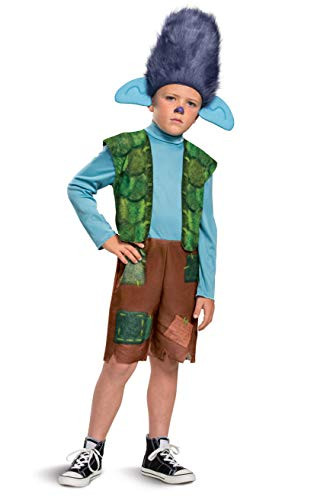 Trolls World Tour Branch Costume  Trolls World Tour Children_s Classic Dress Up Outfit for Boys  Kids Size Medium -7-8-