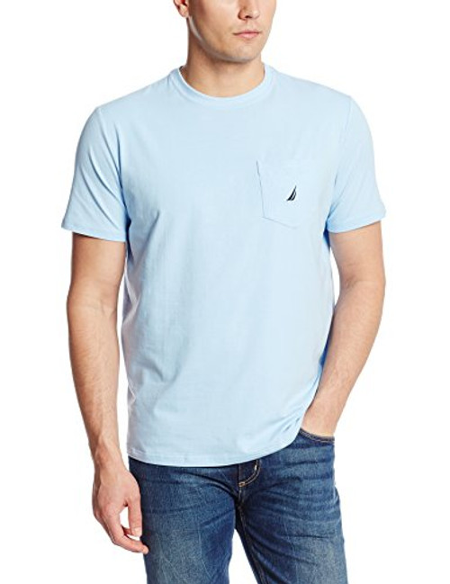 Nautica mens Solid Crew Neck Short Sleeve Pocket T-shirt T Shirt  Noon Blue  XX-Large Tall US