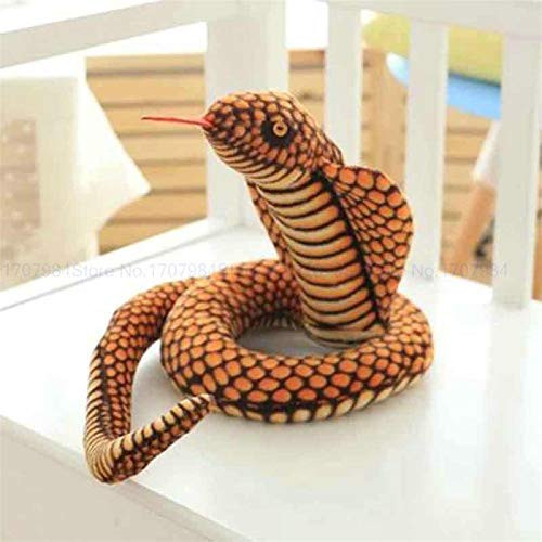 N  A 1pc Simulation Cobra and Python Snake Plush Toys Dolls Soft Animal Stuffed Toy for Funny Birthday 280cm Blue YamLym -Color   110cm Brown-