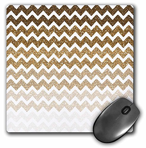 3drose Gold Hombre Chevron Image of Glitter - Mouse Pad