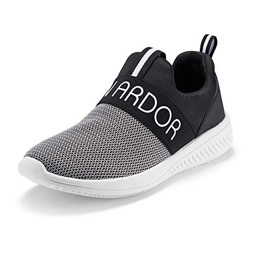 JENN ARDOR Women_s Walking Casual Sneakers Lightweight Slip-On Breathable Mesh Outdoor Sports Shoes Black 7 US