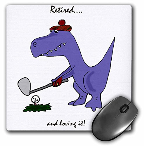 Funny Retired Blue Trex Dinosaur Playing Golf - Mouse Pad, 8 by 8 inches (mp_203785_1)