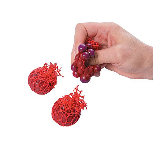 Fun Express - Mini Valentine Mesh Stress Balls for Valentine_s Day - Toys - Value Toys - Sticky  and  Stretch Toys - Valentine_s Day - 24 Pieces