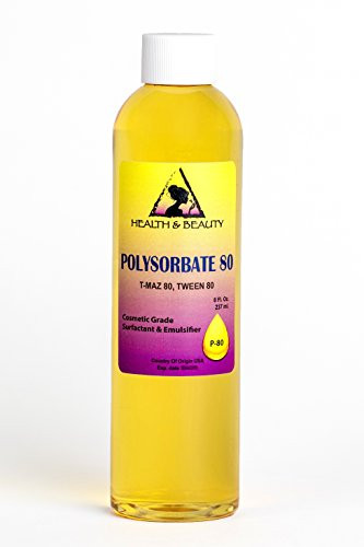 Polysorbate 80 T-MAZ 80 Tween 80 Solubilizer Surfactant  and  Emulsifier 100 Percent  Pure 8 oz