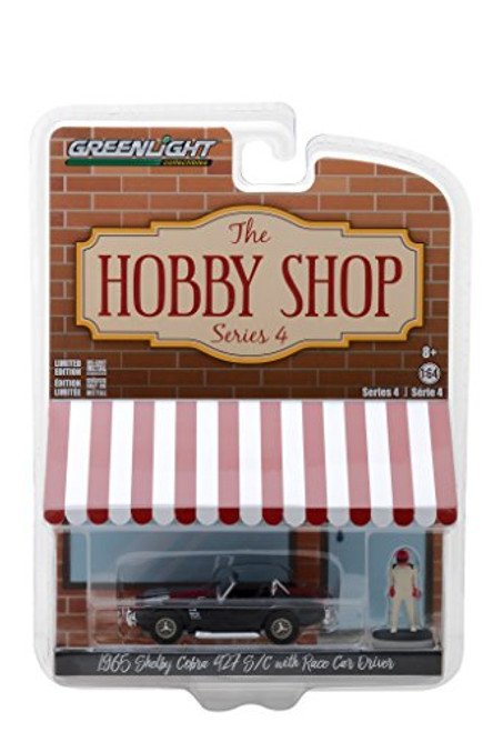 1965 Shelby Cobra 427 S C Black with Race Car Driverinch The Hobby Shopinch Series 4 1 64 Diecast Model Car by Greenlight 97040 A 1965 Shelby Cobra 427 S C Black with Race Car Driverinch The Hobby Shopinch Series 4 1 64 Diecast Model Car by Greenlight 97040 A