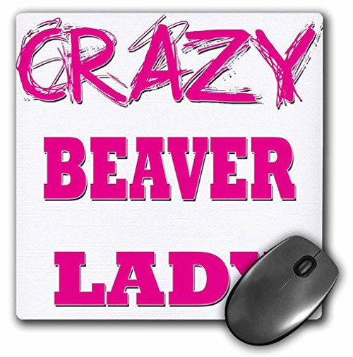3dRose LLC 8 X 8 X 0.25 Inches Mouse Pad Crazy Beaver Lady (Mp_174940_1)